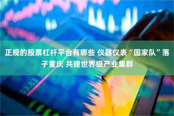 正规的股票杠杆平台有哪些 仪器仪表“国家队”落子重庆 共建世界级产业集群
