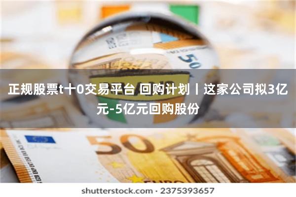 正规股票t十0交易平台 回购计划丨这家公司拟3亿元-5亿元回购股份