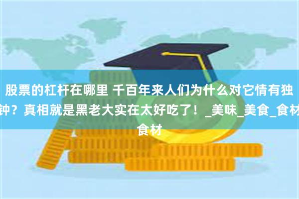 股票的杠杆在哪里 千百年来人们为什么对它情有独钟？真相就是黑老大实在太好吃了！_美味_美食_食材